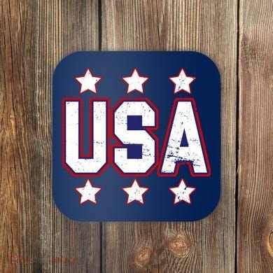 Distressed USA Patriotic Logo Coaster