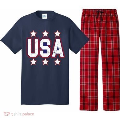 Distressed USA Patriotic Logo Pajama Set