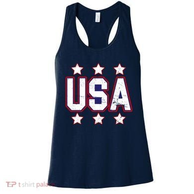Distressed USA Patriotic Logo Women's Tank Top