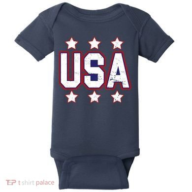 Distressed USA Patriotic Logo Baby Bodysuit
