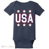 Distressed USA Patriotic Logo Baby Bodysuit thumb 0