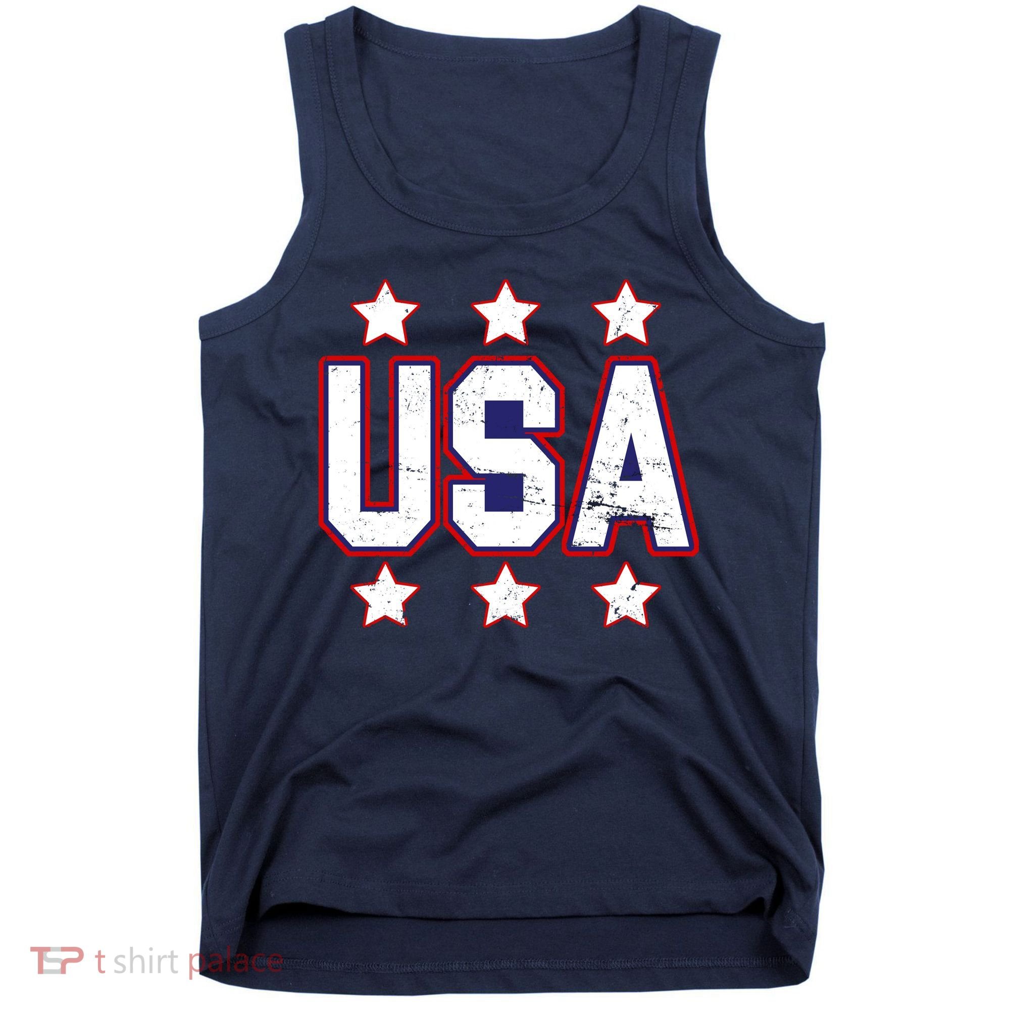 Distressed USA Patriotic Logo Tank Top