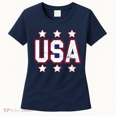 Distressed USA Patriotic Logo Women's T-Shirt