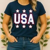 Distressed USA Patriotic Logo Women's T-Shirt thumb 2