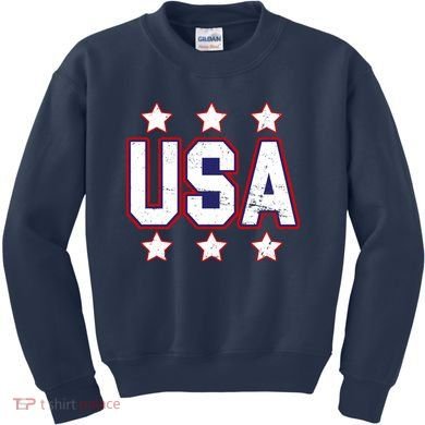 Distressed USA Patriotic Logo Kids Sweatshirt