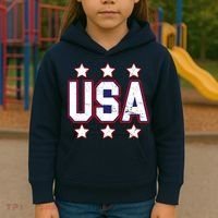 Distressed USA Patriotic Logo Kids Hoodie thumb 3