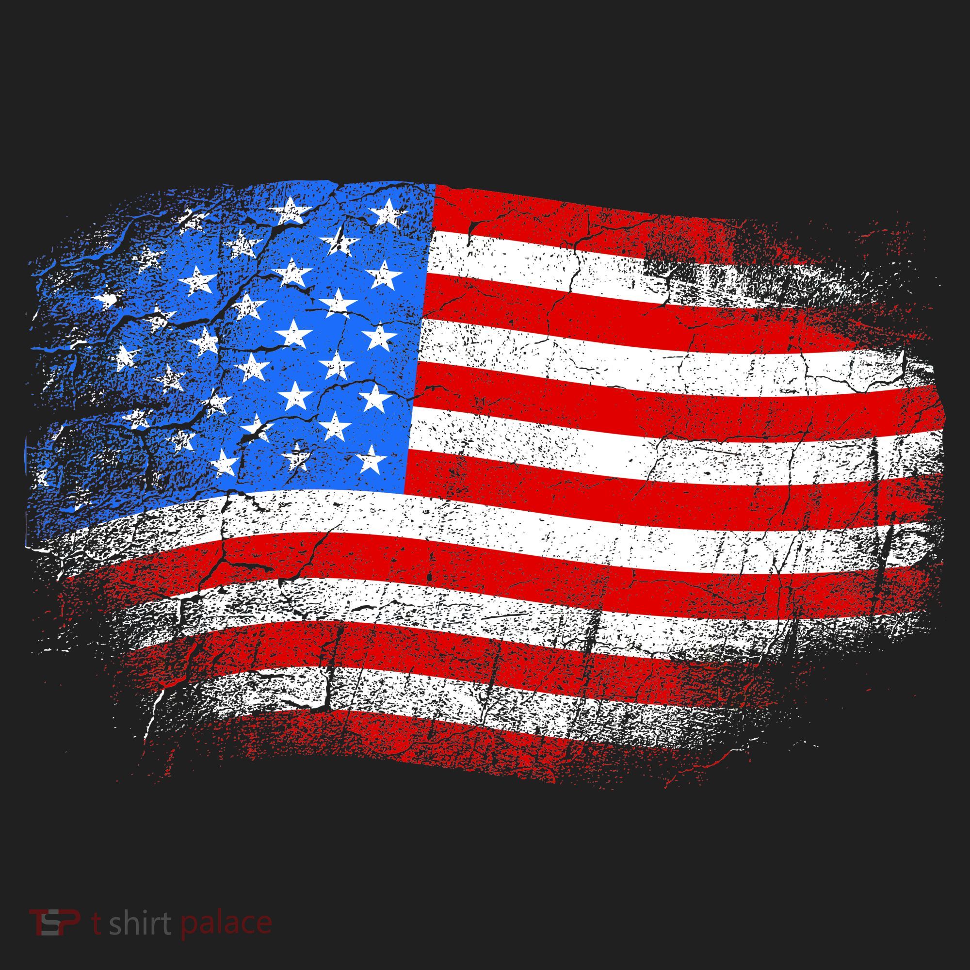 Distressed USA Waving Flag Women's Sweatshirt