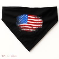 Distressed USA Waving Flag USA-Made Doggie Bandana thumb 0