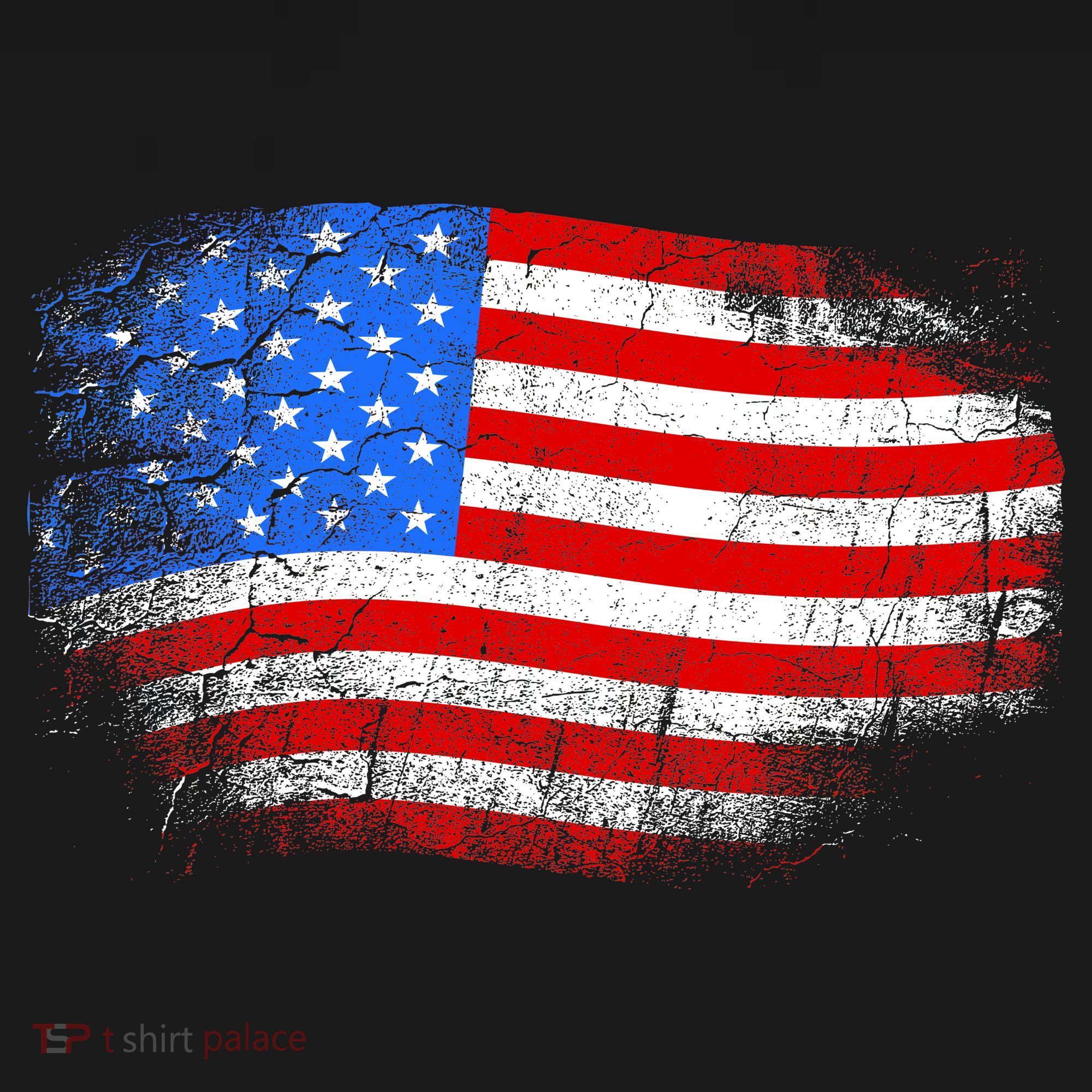 Distressed USA Waving Flag USA-Made Doggie Bandana