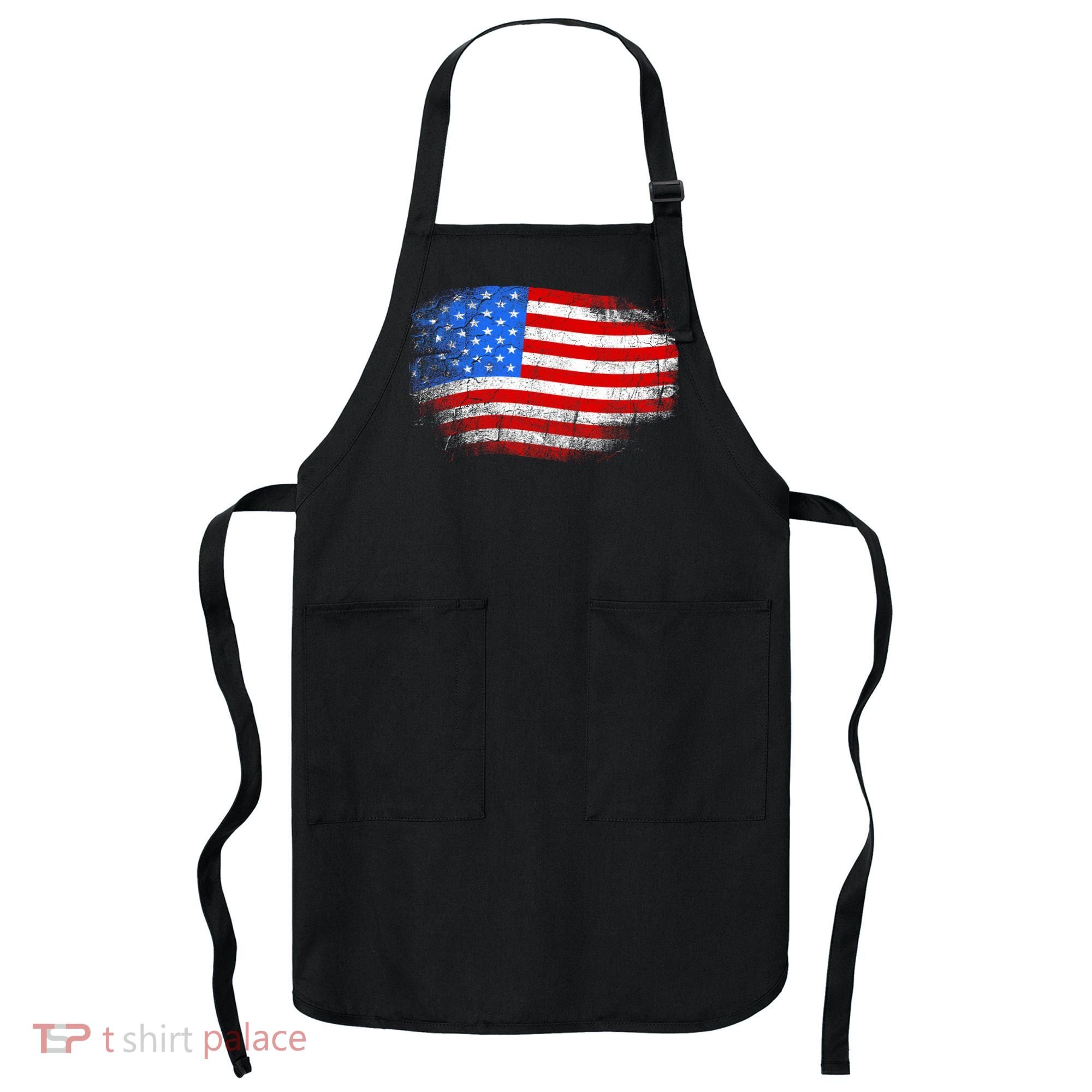 Distressed USA Waving Flag Apron