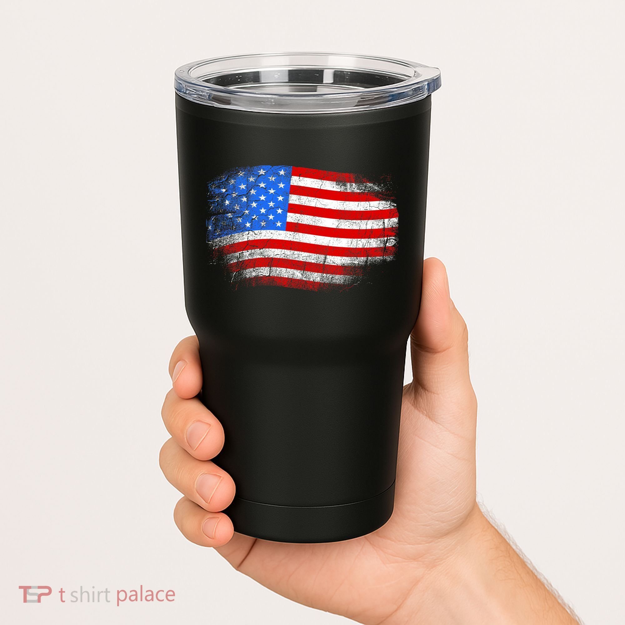 Distressed USA Waving Flag Tumbler