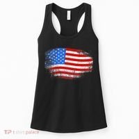 Distressed USA Waving Flag Women's Tank Top thumb 0