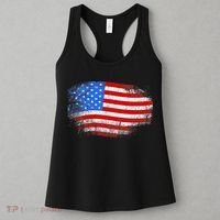 Distressed USA Waving Flag Women's Tank Top thumb 3