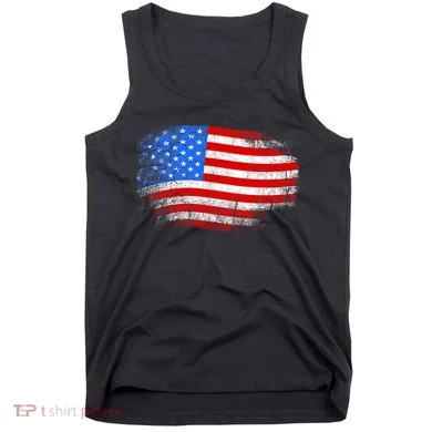 Distressed USA Waving Flag Tank Top