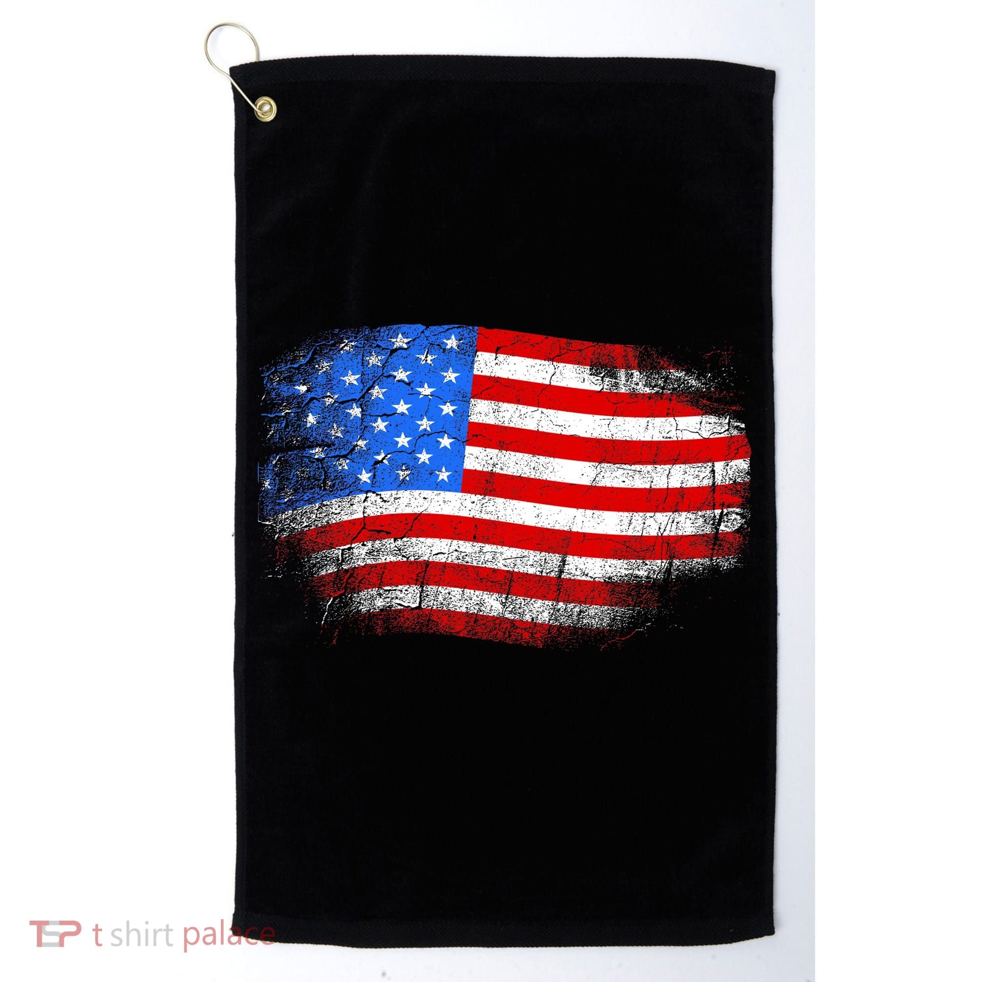 Distressed USA Waving Flag Golf Towel