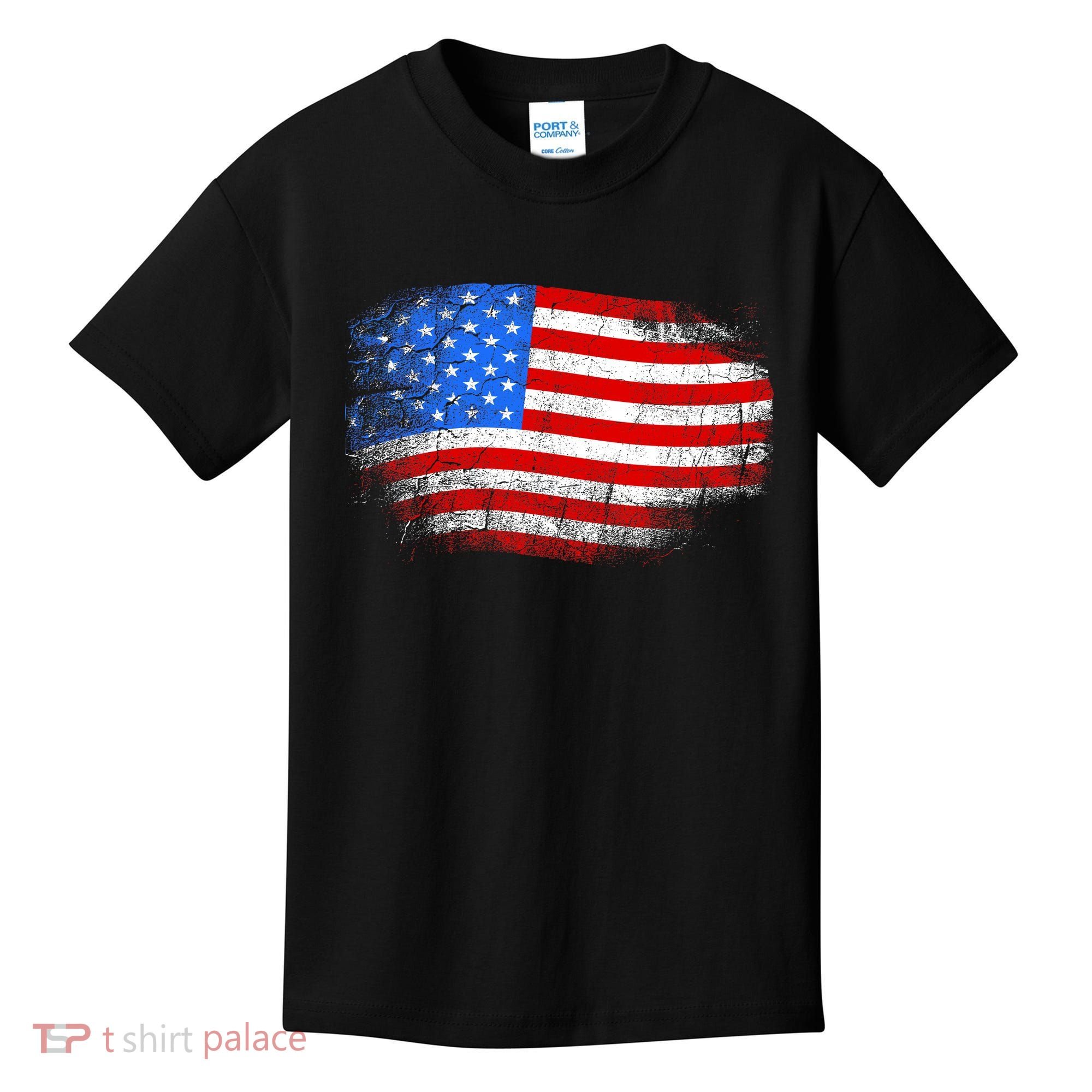 Distressed USA Waving Flag Kids T-Shirt