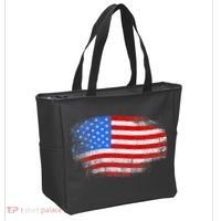 Distressed USA Waving Flag Tote Bag thumb 2
