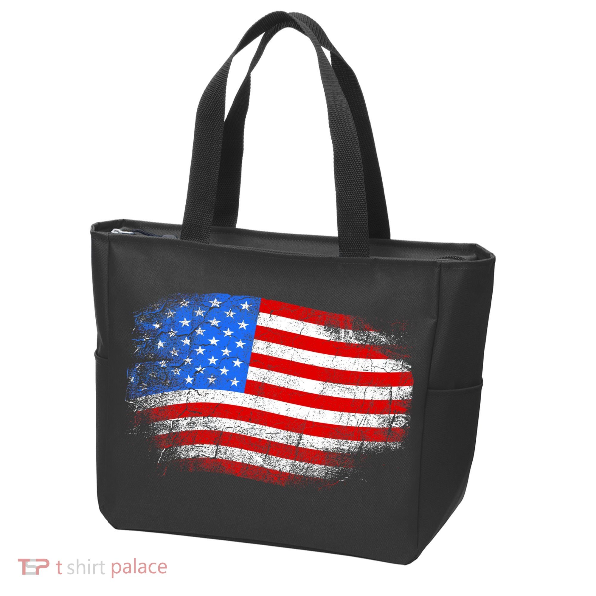 Distressed USA Waving Flag Tote Bag