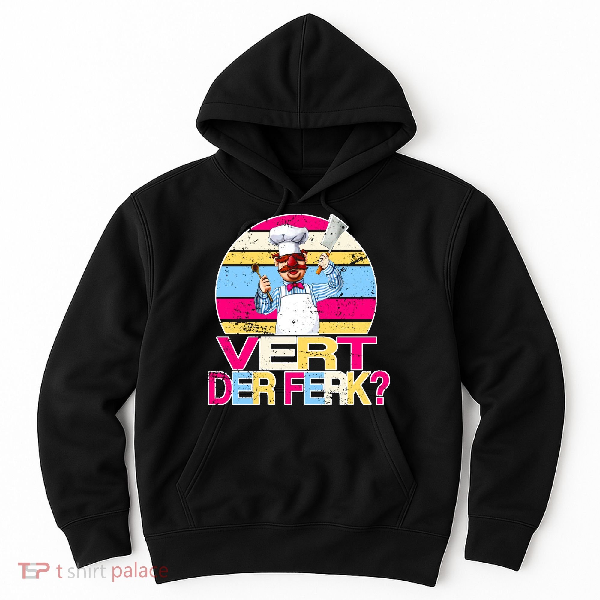 Distressed Vert Der Ferk Retro Chef Hoodie