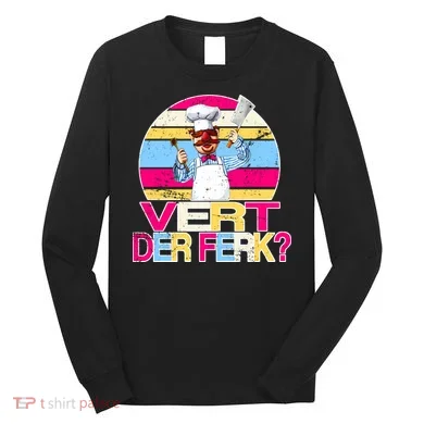 Distressed Vert Der Ferk Retro Chef Long Sleeve Shirt