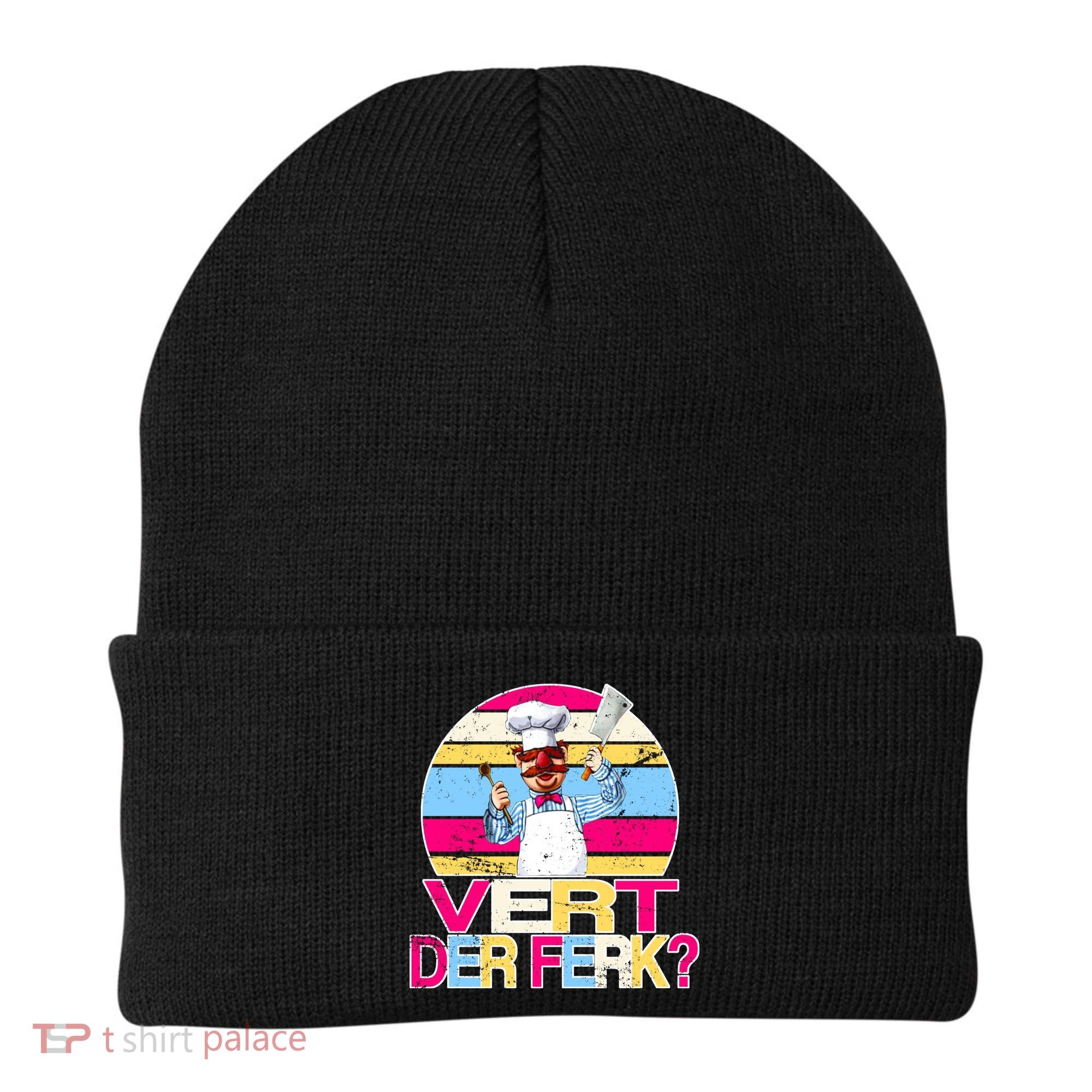 Distressed Vert Der Ferk Retro Chef Beanie