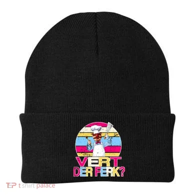 Distressed Vert Der Ferk Retro Chef Beanie