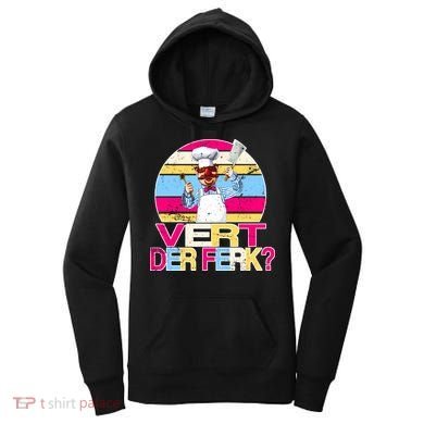Distressed Vert Der Ferk Retro Chef Women's Hoodie