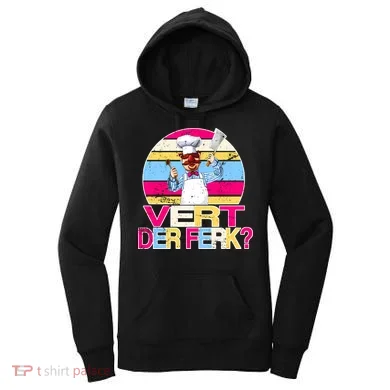 Distressed Vert Der Ferk Retro Chef Women's Hoodie