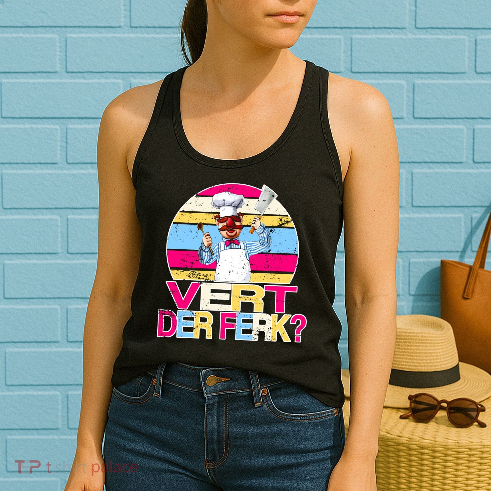 Distressed Vert Der Ferk Retro Chef Women's Tank Top