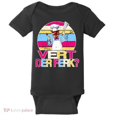 Distressed Vert Der Ferk Retro Chef Baby Bodysuit
