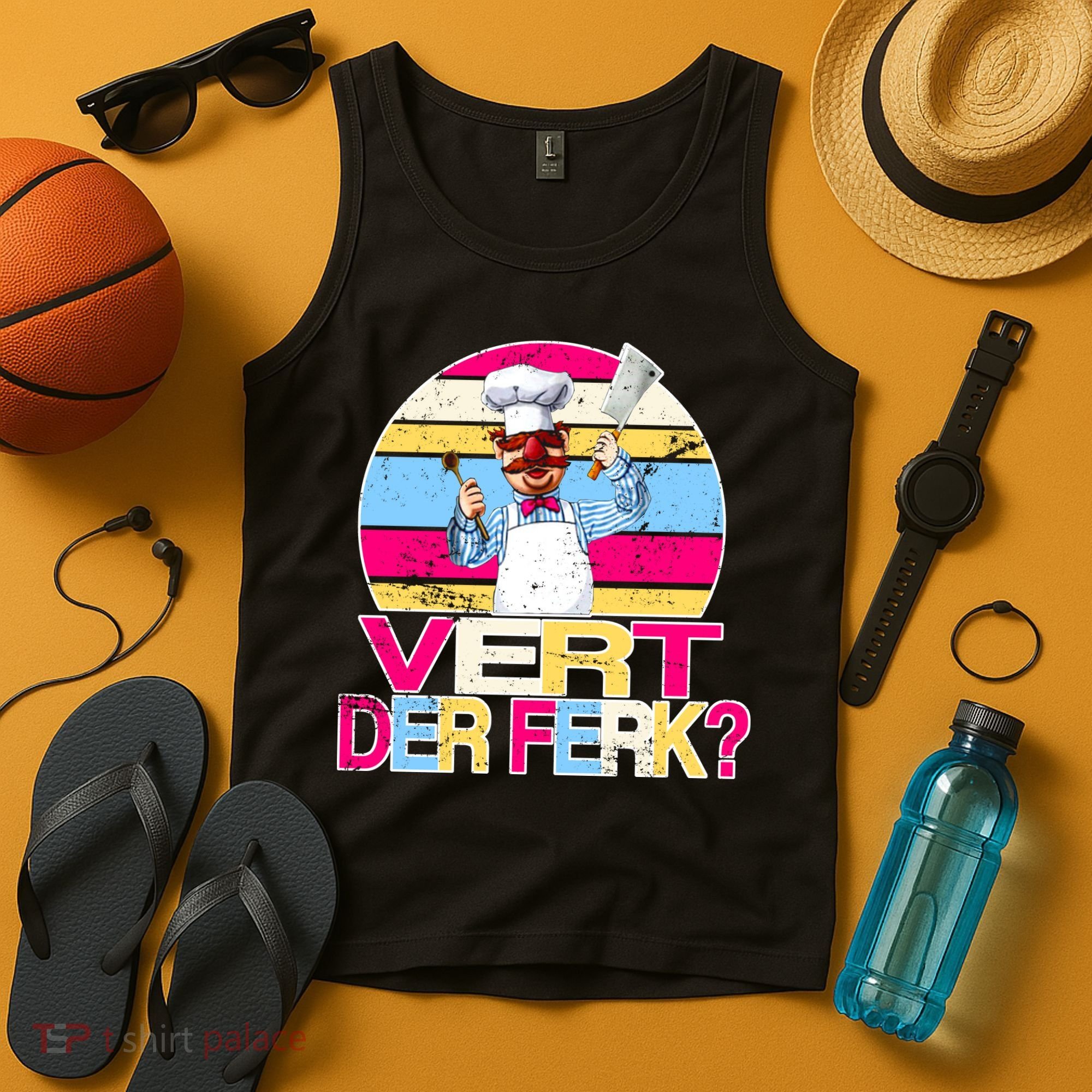 Distressed Vert Der Ferk Retro Chef Tank Top