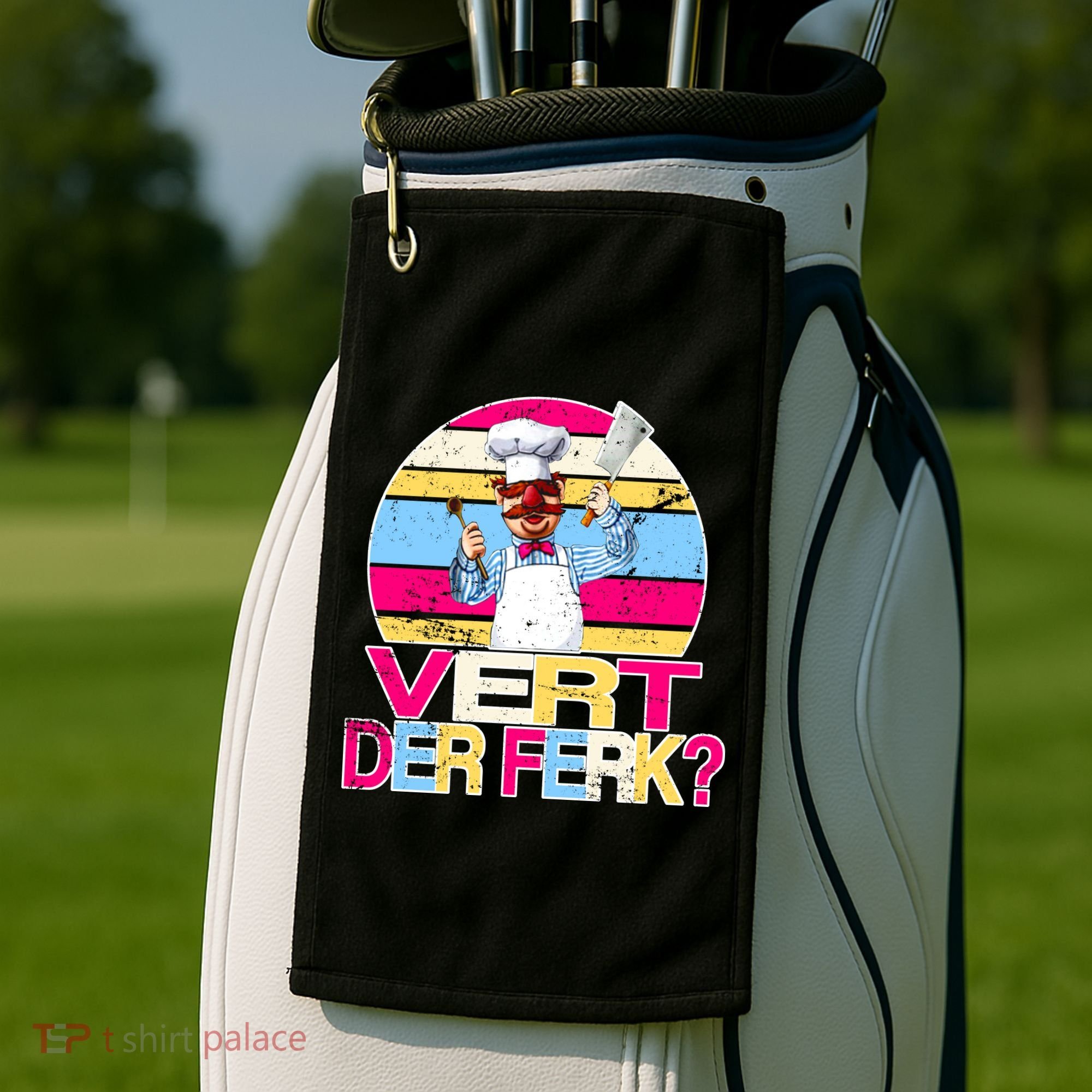 Distressed Vert Der Ferk Retro Chef Golf Towel