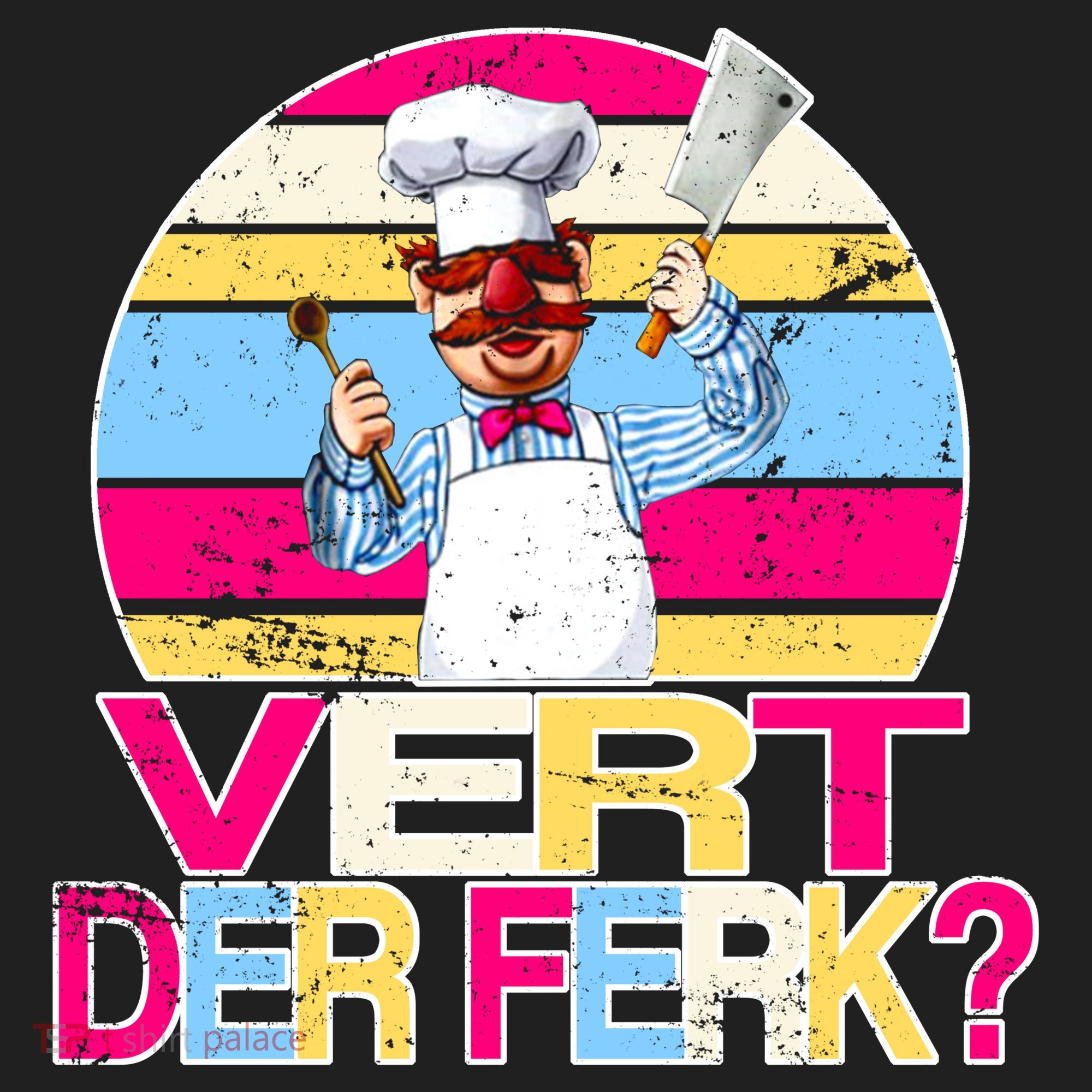 Distressed Vert Der Ferk Retro Chef Golf Towel