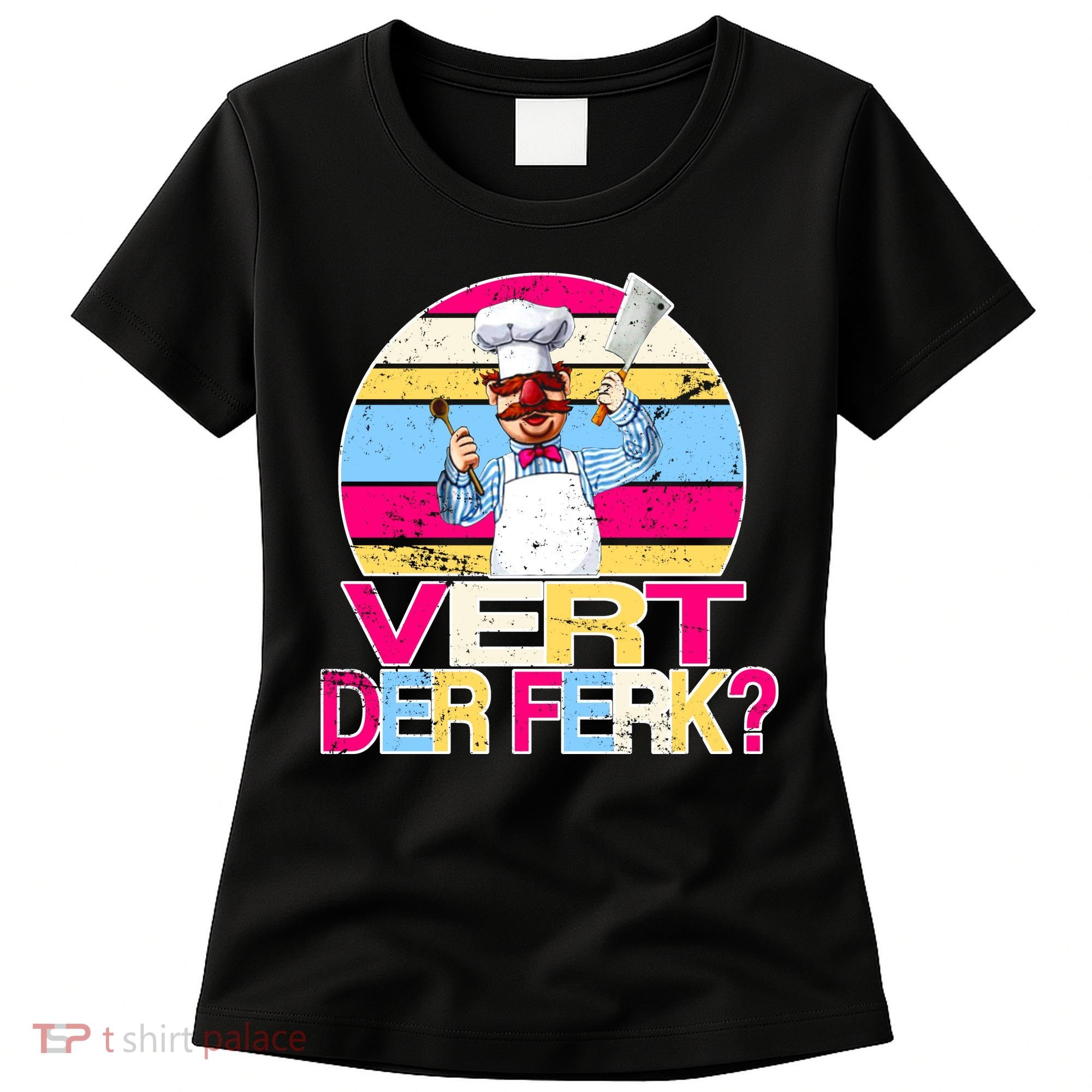 Distressed Vert Der Ferk Retro Chef Women's T-Shirt