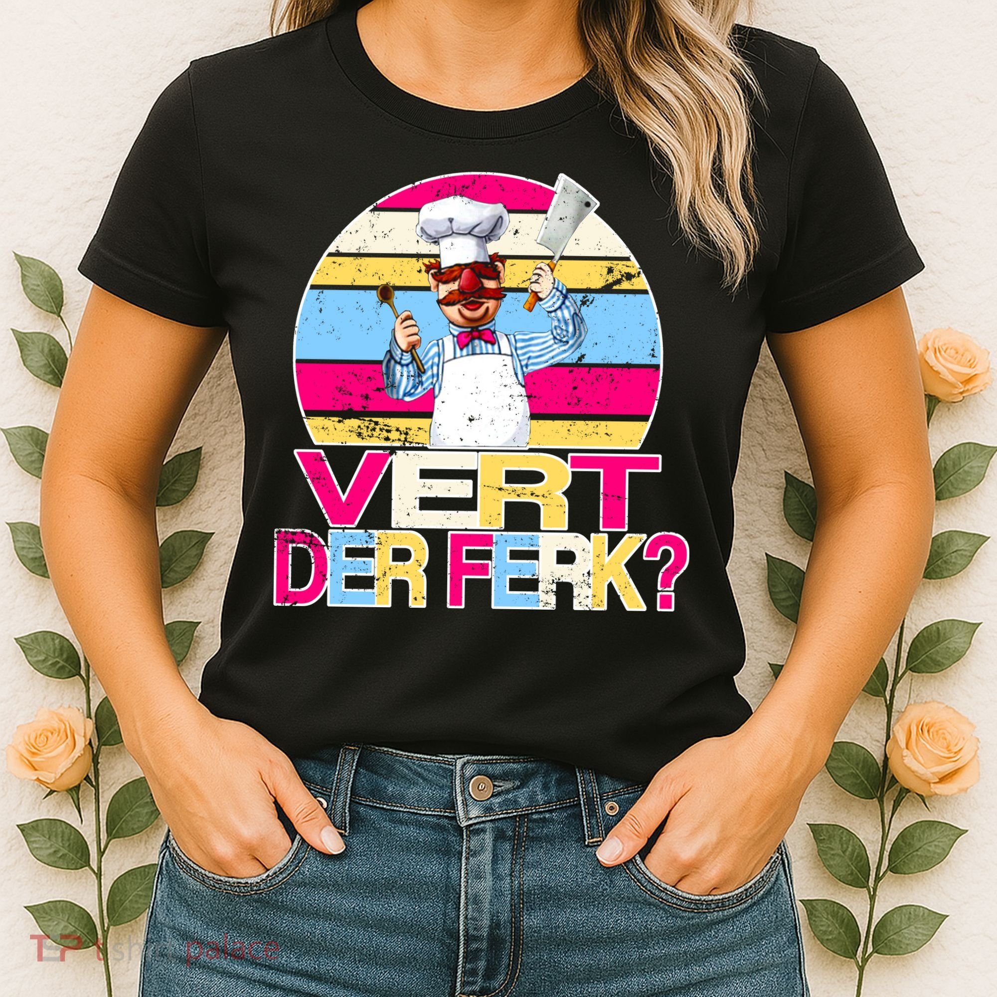 Distressed Vert Der Ferk Retro Chef Women's T-Shirt