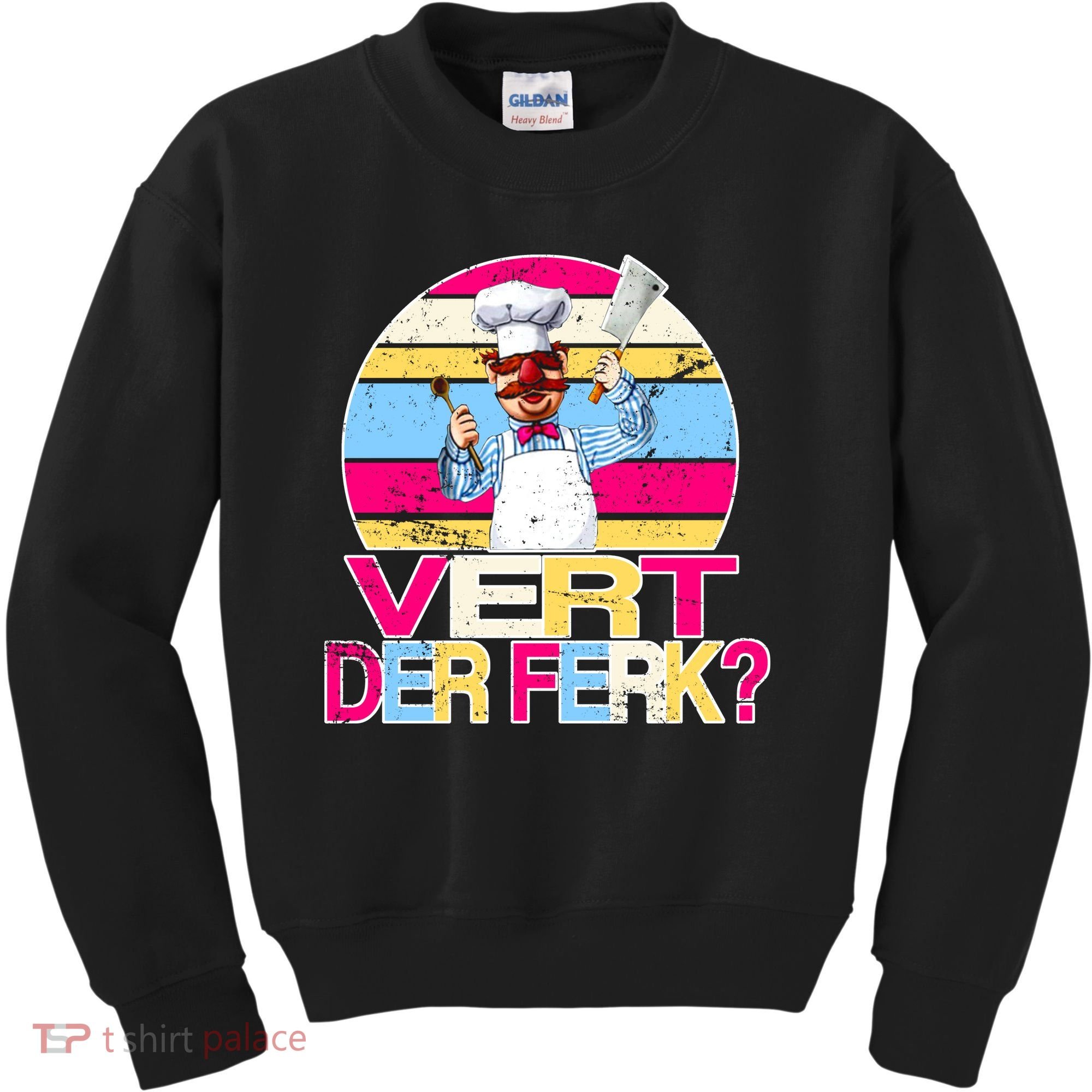 Distressed Vert Der Ferk Retro Chef Kids Sweatshirt