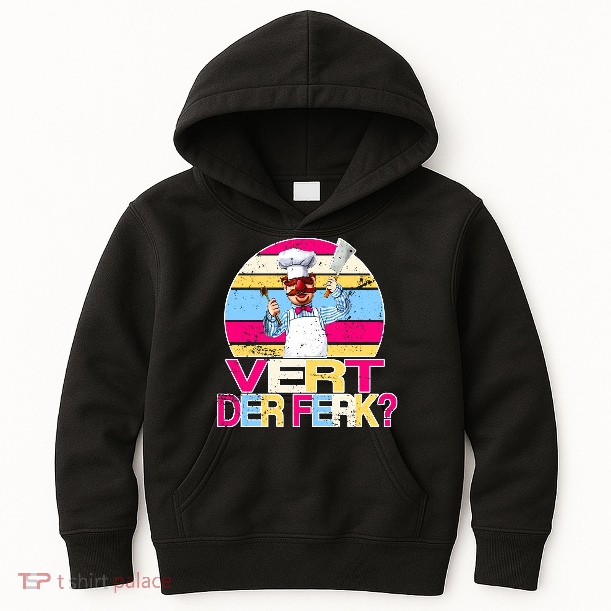 Distressed Vert Der Ferk Retro Chef Kids Hoodie
