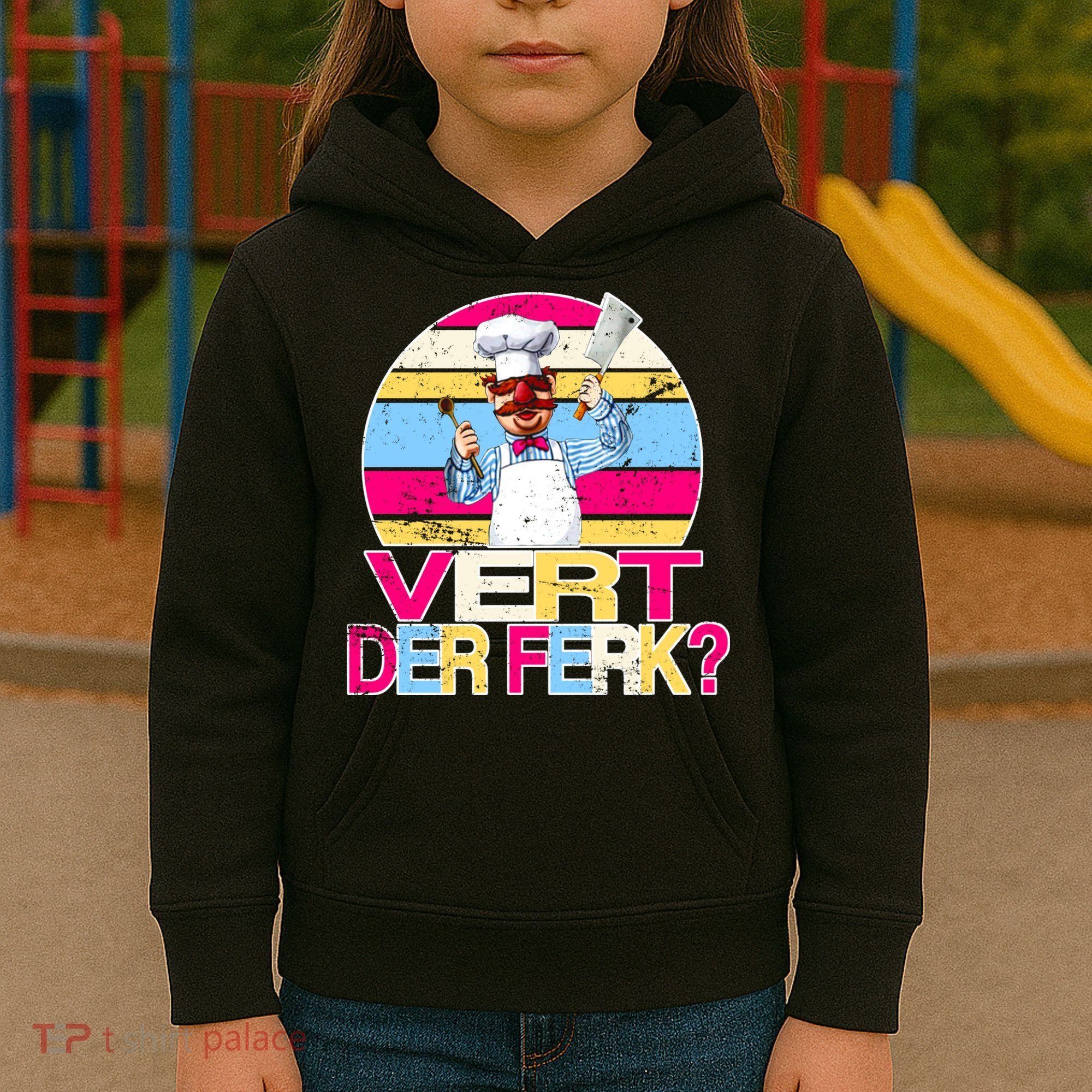 Distressed Vert Der Ferk Retro Chef Kids Hoodie