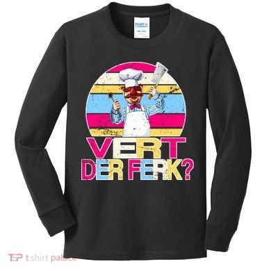 Distressed Vert Der Ferk Retro Chef Kids Long Sleeve Shirt
