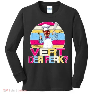 Distressed Vert Der Ferk Retro Chef Kids Long Sleeve Shirt