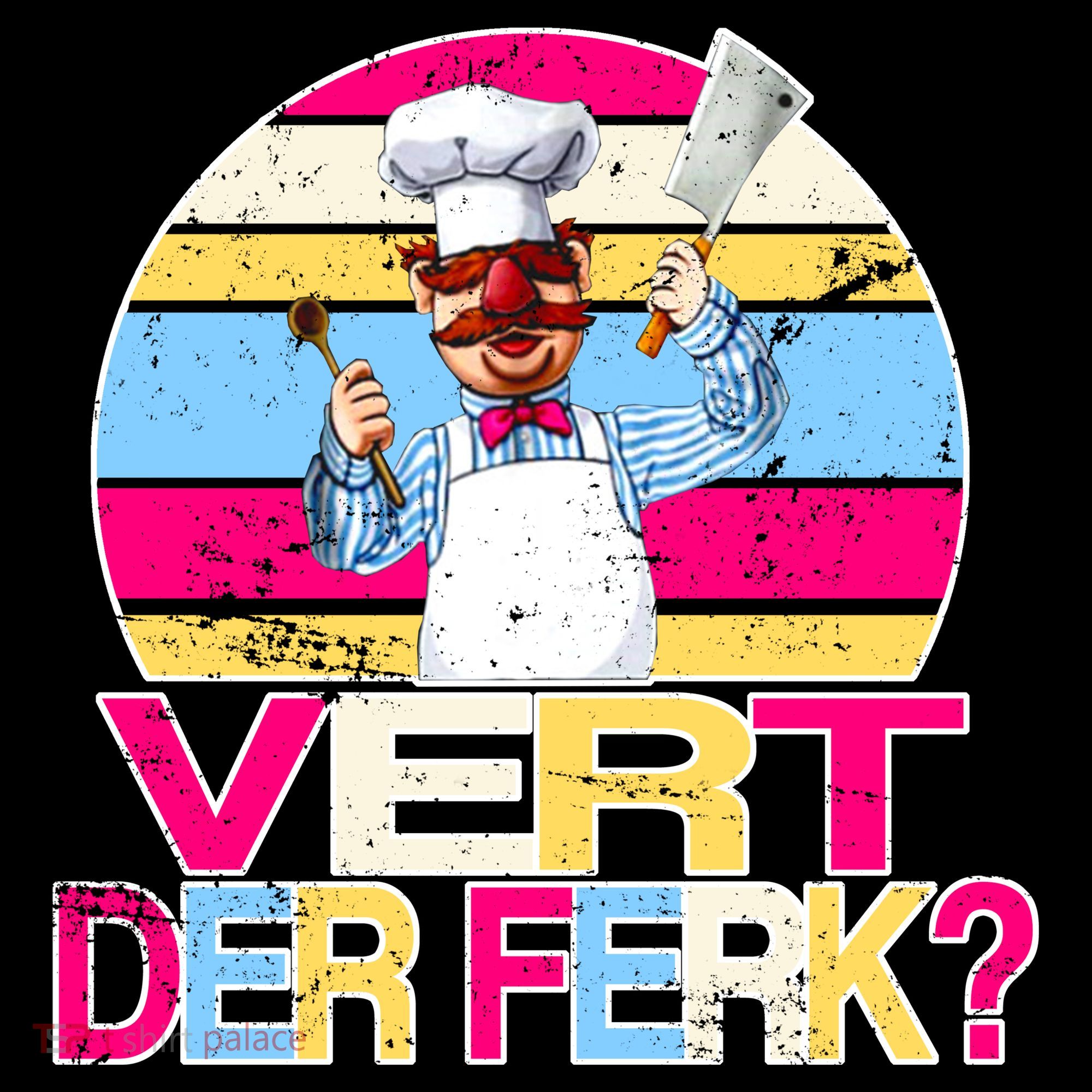 Distressed Vert Der Ferk Retro Chef Kids Long Sleeve Shirt