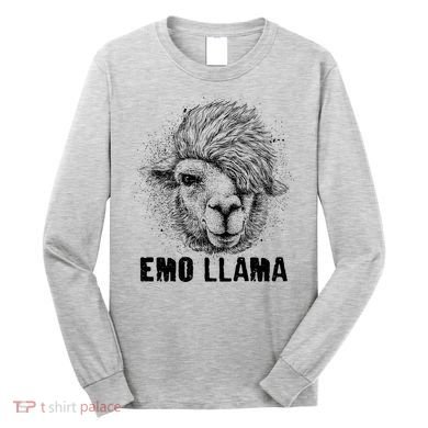 Distressed Vintage Emo Llama Alpaca  Long Sleeve Shirt