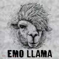 Distressed Vintage Emo Llama Alpaca  Long Sleeve Shirt thumb 2