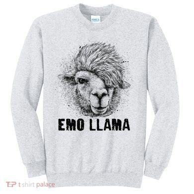 Distressed Vintage Emo Llama Alpaca  Sweatshirt