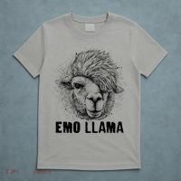 Distressed Vintage Emo Llama Alpaca  T-Shirt thumb 5