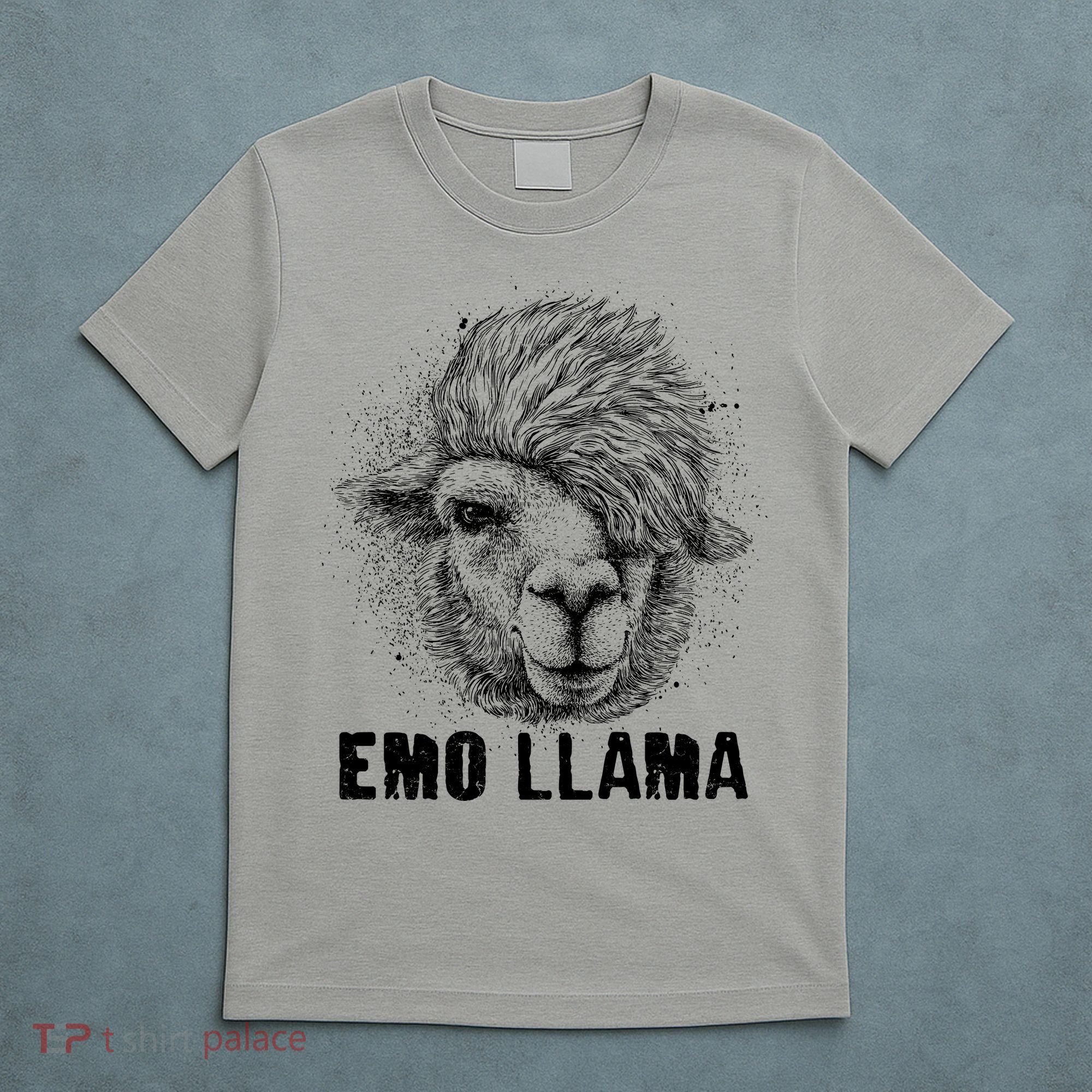 Distressed Vintage Emo Llama Alpaca  T-Shirt