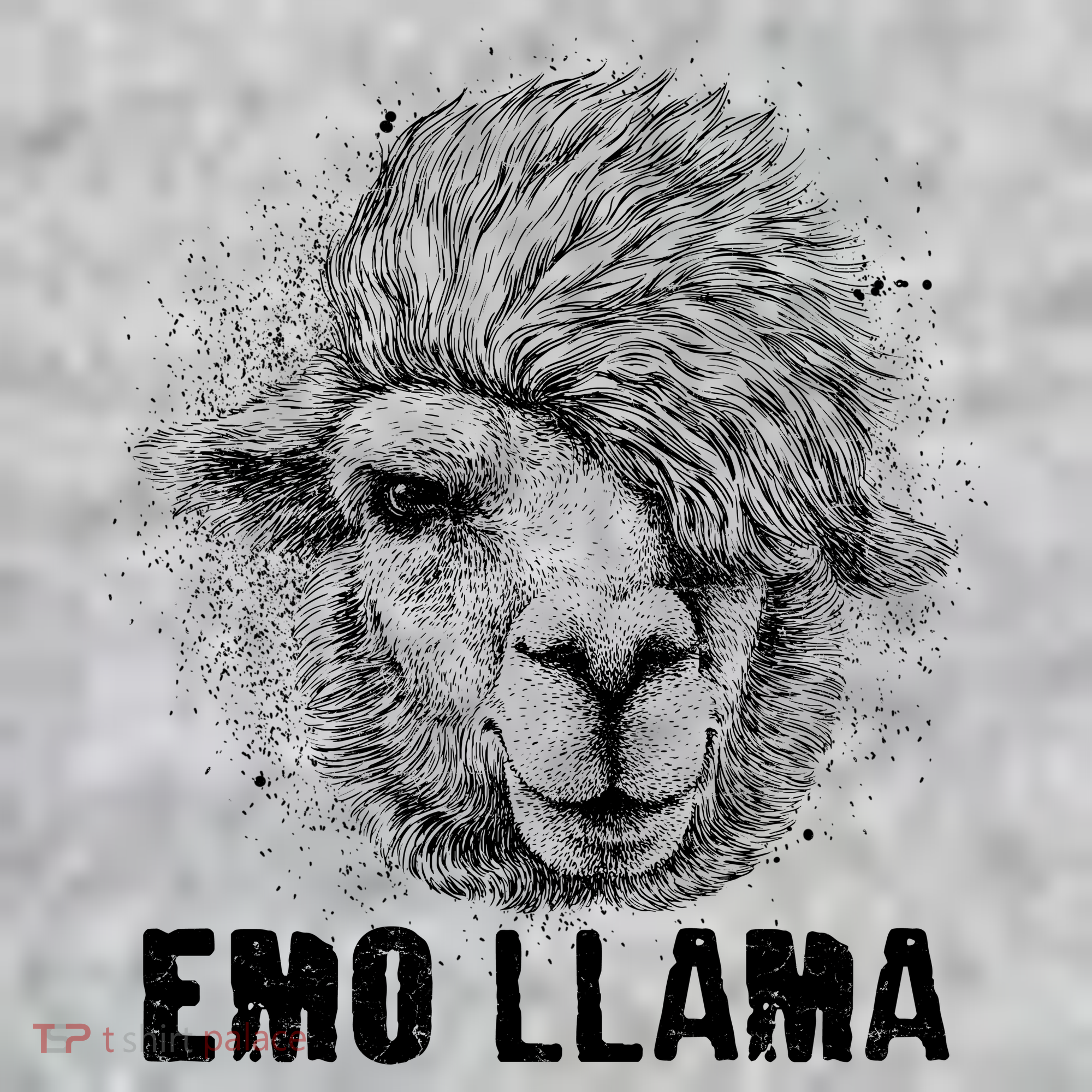 Distressed Vintage Emo Llama Alpaca  T-Shirt