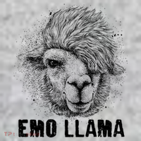 Distressed Vintage Emo Llama Alpaca  Toddler T-Shirt thumb 2