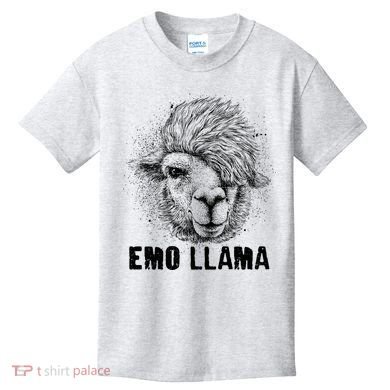Distressed Vintage Emo Llama Alpaca  Kids T-Shirt