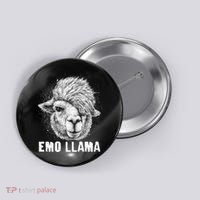 Distressed Vintage Emo Llama Alpaca  Button thumb 0